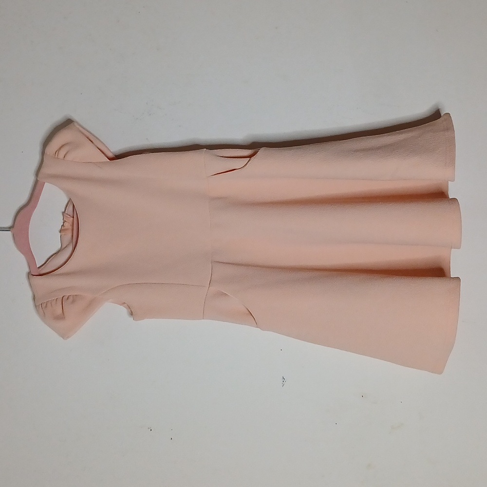 Zunie Mini Fit & Flare Dress Girls Size 5‎ Pink Cape Sleeve Zipper Back